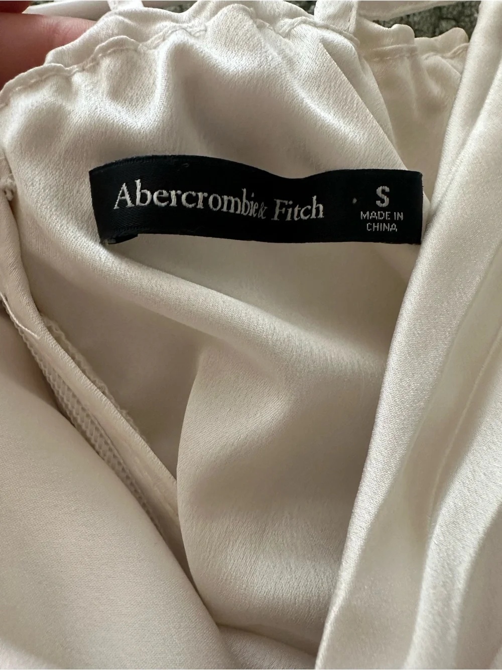 Abercrombie & Fitch Ivory Pleated Maxi Dress